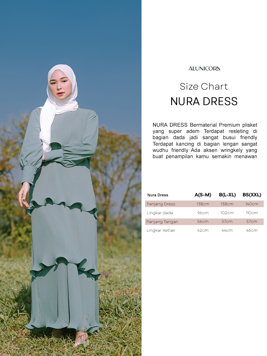 Alunicorn - Nura Dress - Dress plisket - Pleats Premium - Busui