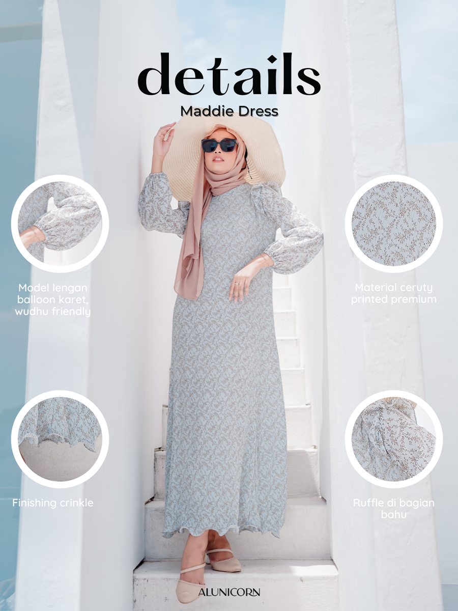 Alunicorn - Maddie Dress - Dress Plisket - Printed