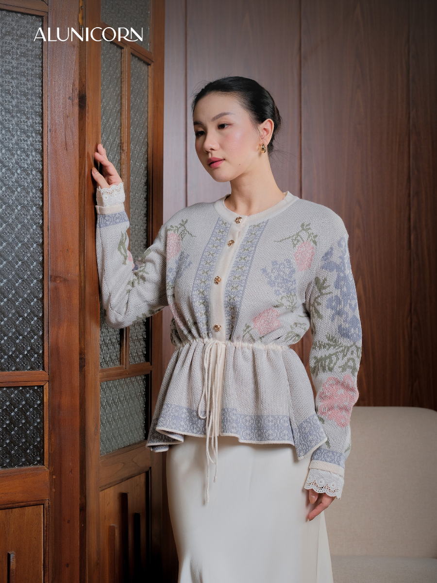 Alunicorn - Senra Series Raine - Cardigan Blouse Wanita Korean Style Knitwear Premium Elegant Casual Outer Rajut Fashion Cewek Kekinian