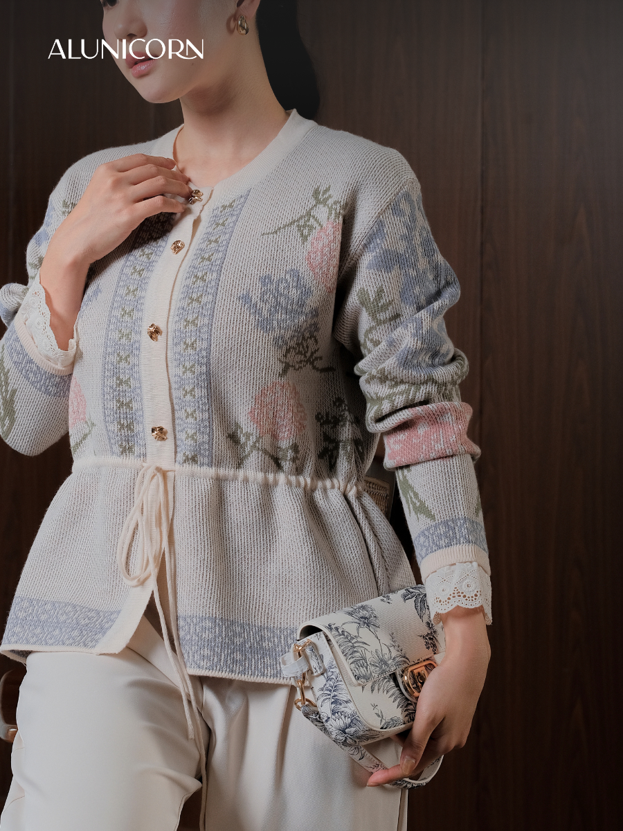 Alunicorn - Senra Series Raine - Cardigan Blouse Wanita Korean Style Knitwear Premium Elegant Casual Outer Rajut Fashion Cewek Kekinian