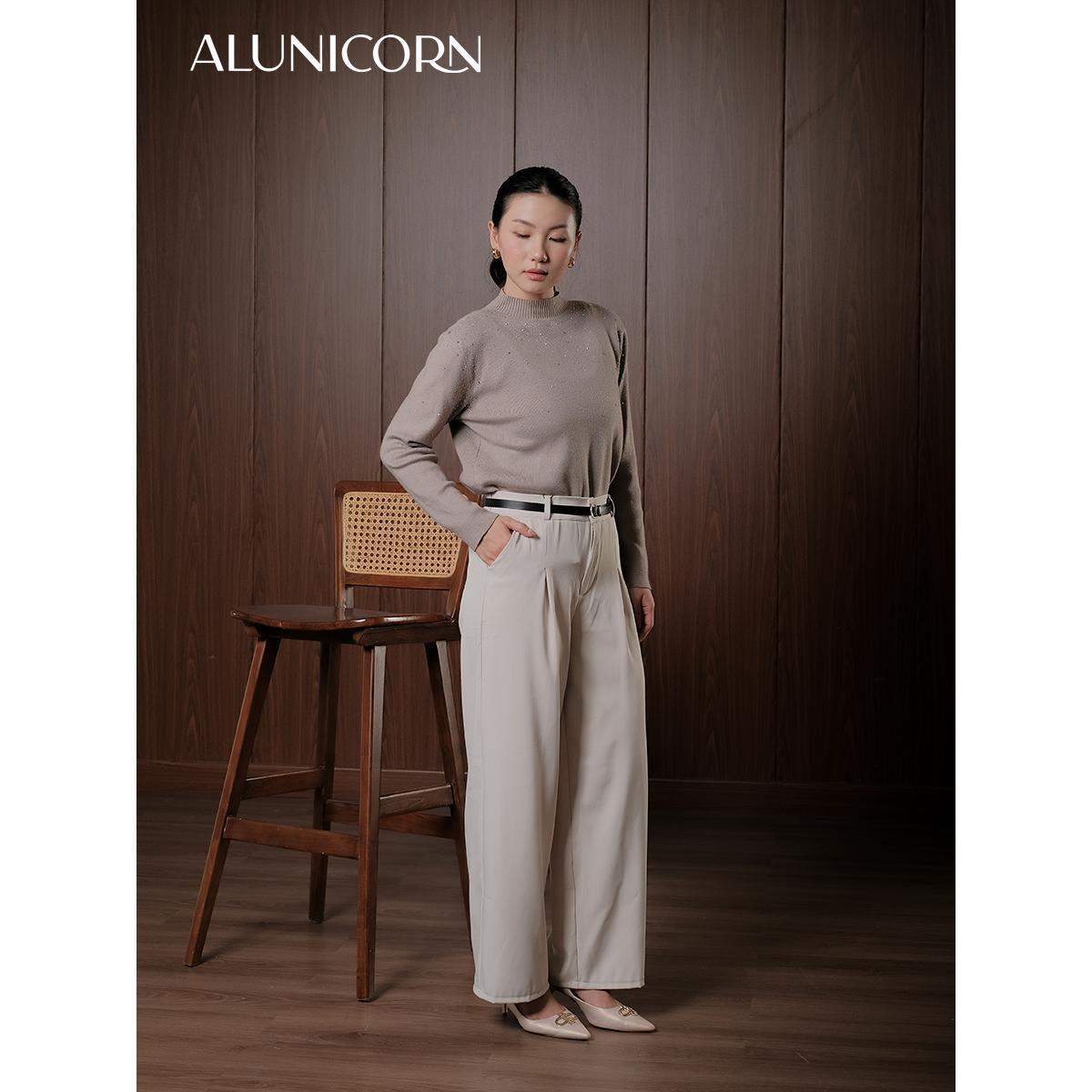 Alunicorn - Pants Fella - Premium Highwaist Trousers - Celana Panjang Wanita Kulot Loose - Free Belt