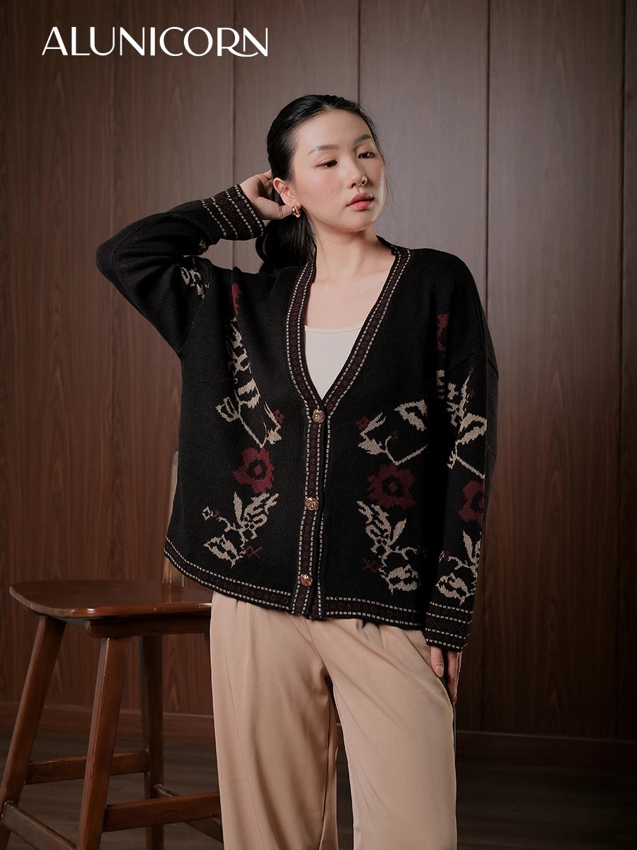 Alunicorn - Aruna Series Aira - Cardigan Knit Wanita - Outer Rajut Korean Style Lembut Elegan