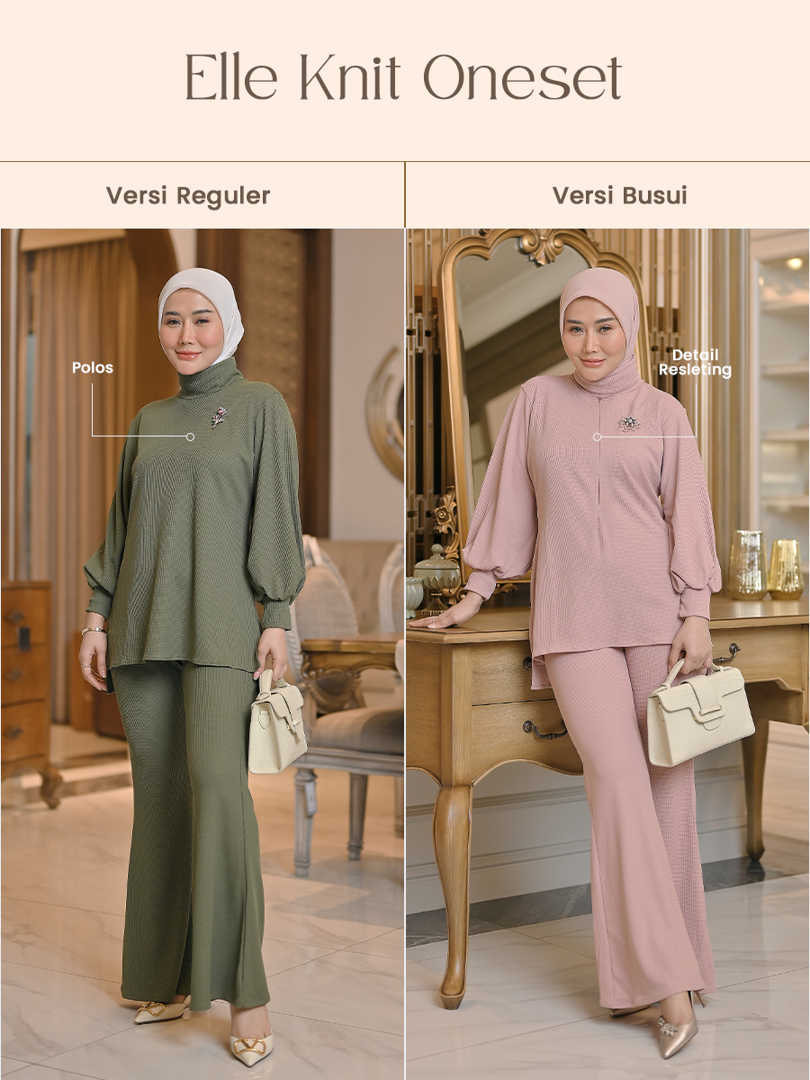 Alunicorn X Marissya Icha  - Elle Knit One set  Busui | One set wanita Blouse Busui Dan Pants Knit Uniqlo - Zipper knitting
