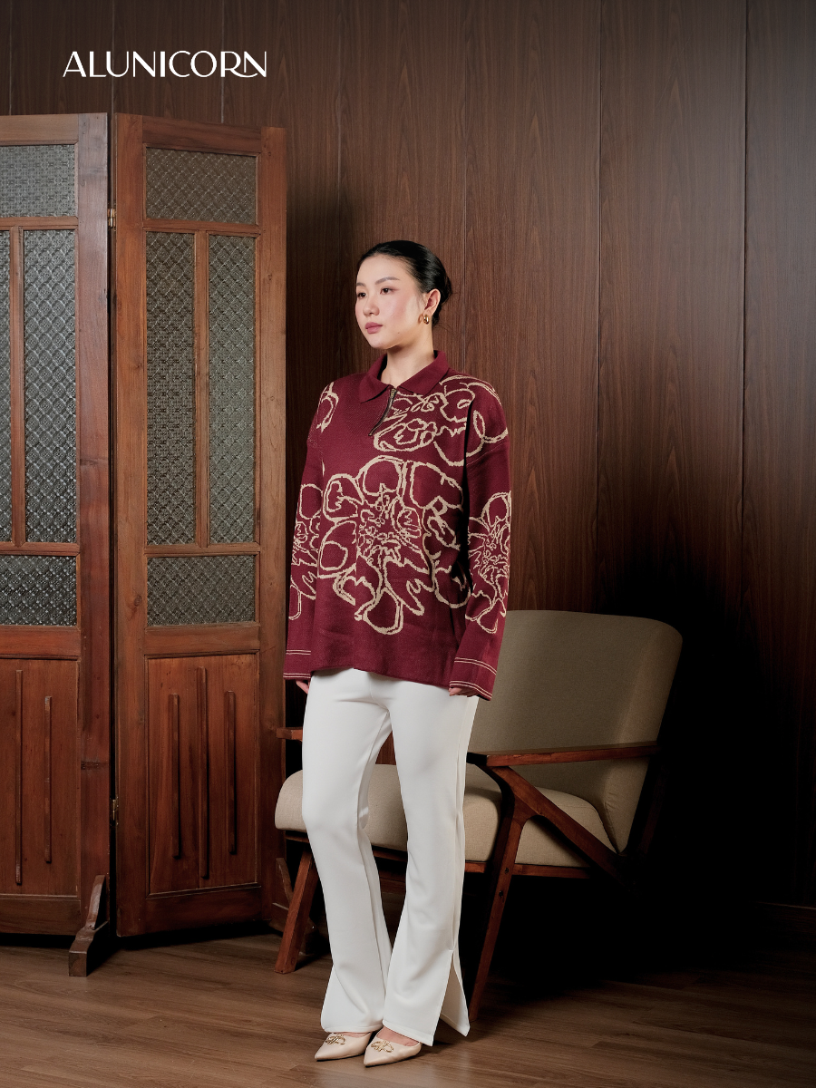 Alunicorn - Senra Series Sora - Sweater Blouse Wanita Korean Style Knitwear Premium Elegant Casual Outer Rajut Fashion Cewek Kekinian