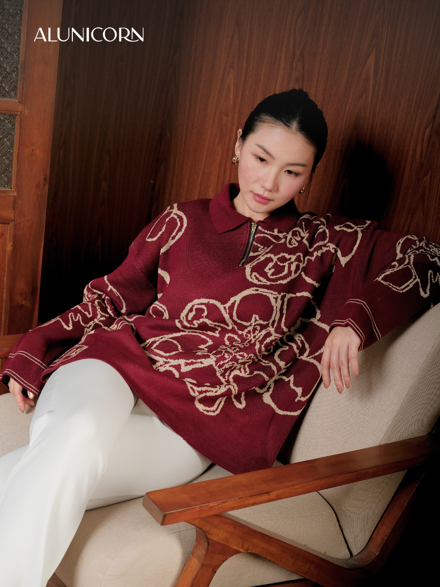 Alunicorn - Senra Series Sora - Sweater Blouse Wanita Korean Style Knitwear Premium Elegant Casual Outer Rajut Fashion Cewek Kekinian