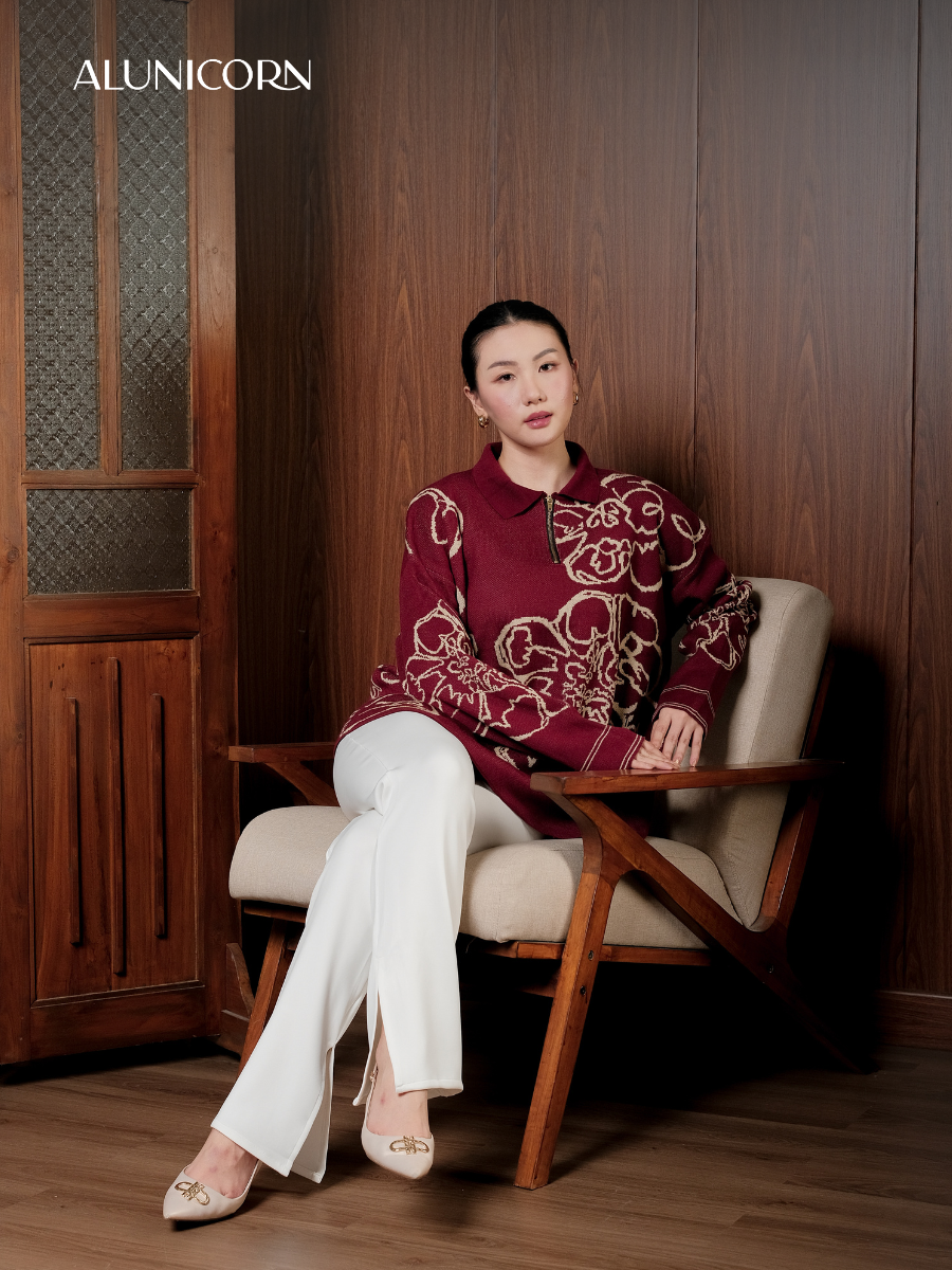 Alunicorn - Senra Series Sora - Sweater Blouse Wanita Korean Style Knitwear Premium Elegant Casual Outer Rajut Fashion Cewek Kekinian