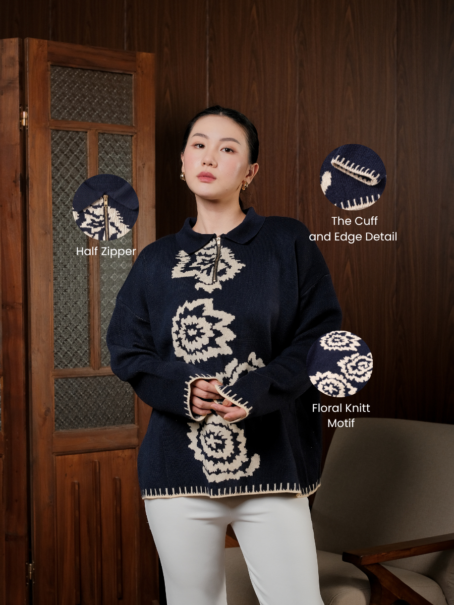Alunicorn - Senra Series Hana - Sweater Blouse Wanita Korean Style Knitwear Premium Elegant Casual Outer Rajut Fashion Cewek Kekinian