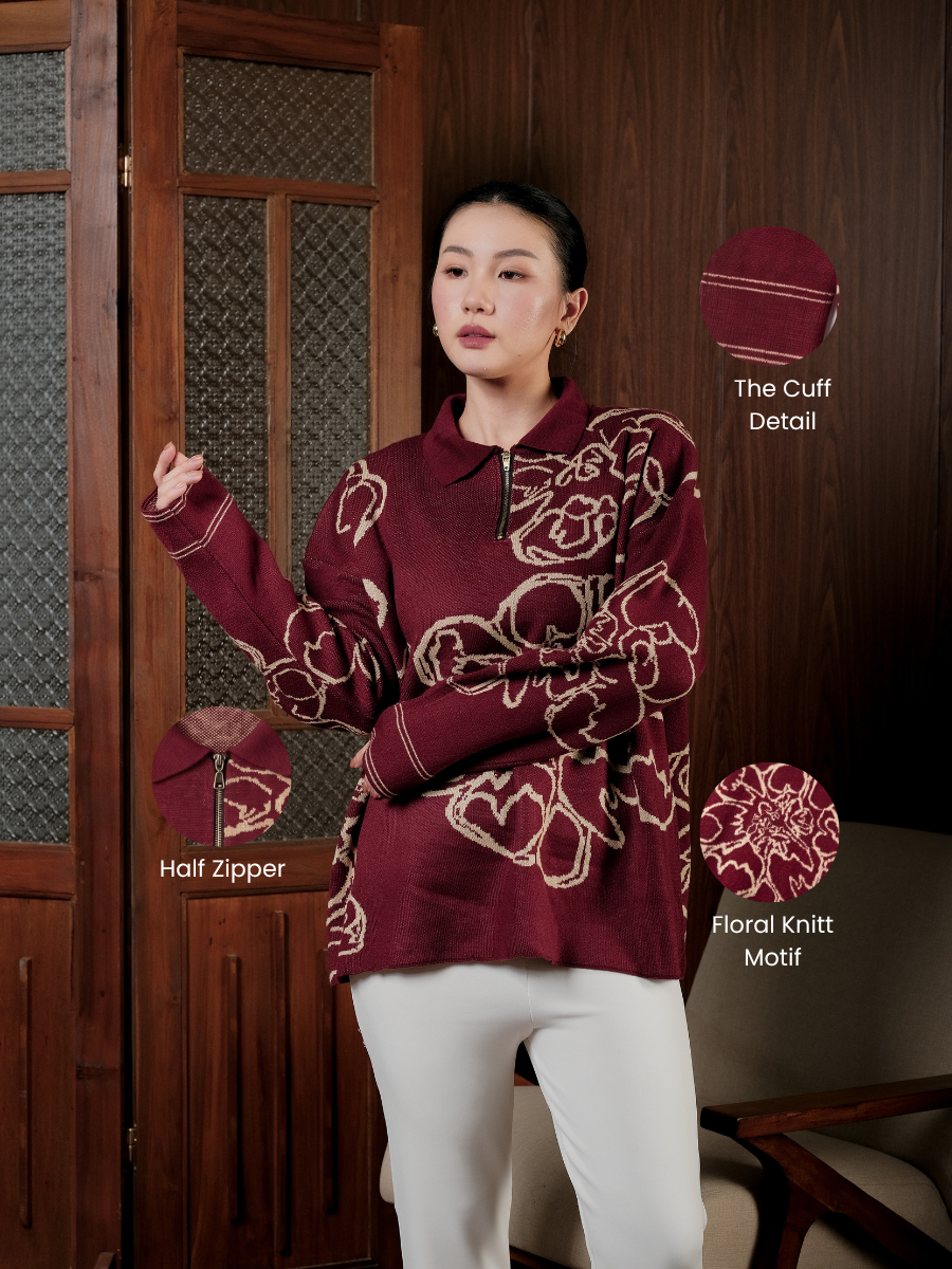 Alunicorn - Senra Series Sora - Sweater Blouse Wanita Korean Style Knitwear Premium Elegant Casual Outer Rajut Fashion Cewek Kekinian