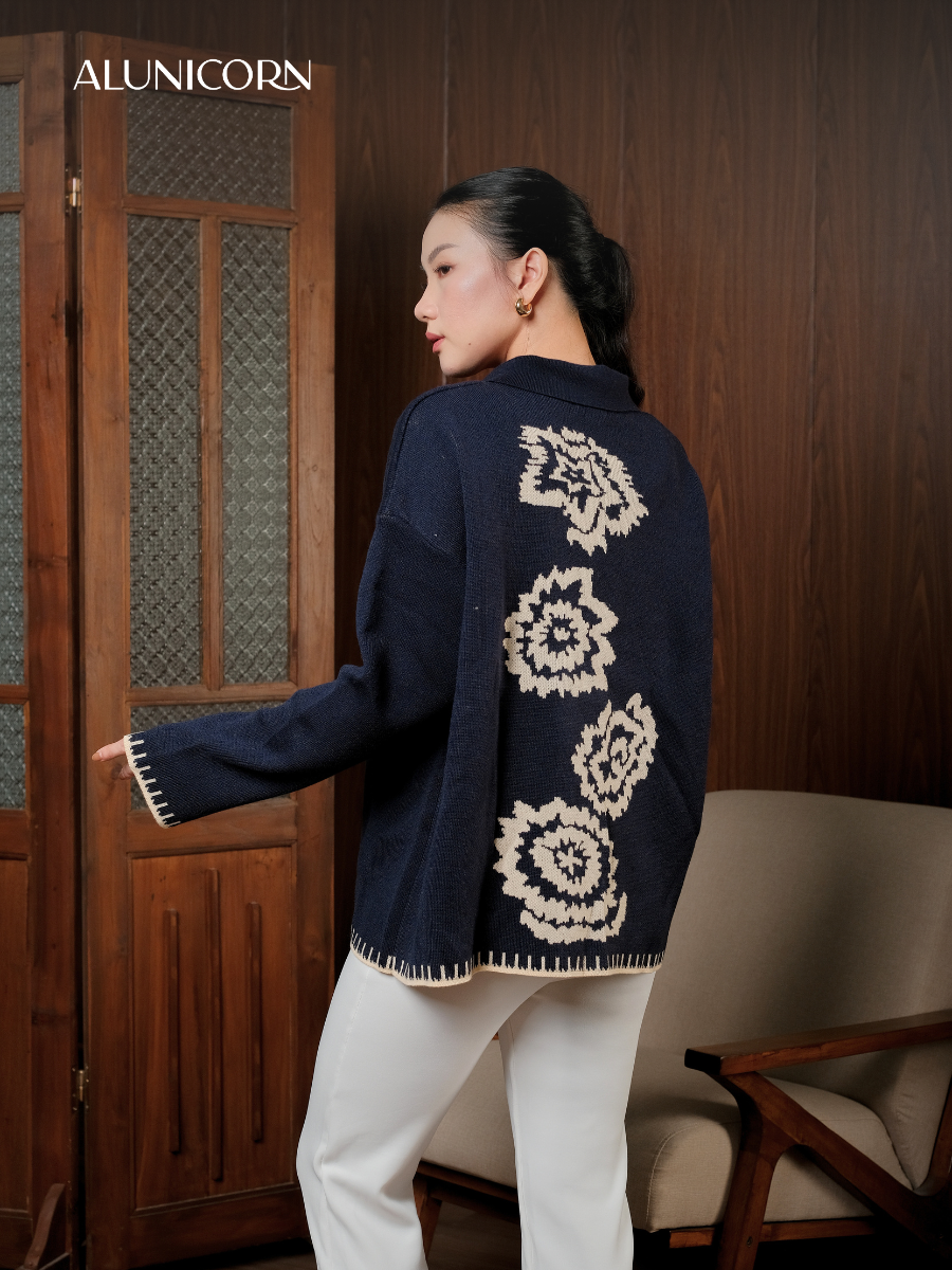 Alunicorn - Senra Series Hana - Sweater Blouse Wanita Korean Style Knitwear Premium Elegant Casual Outer Rajut Fashion Cewek Kekinian