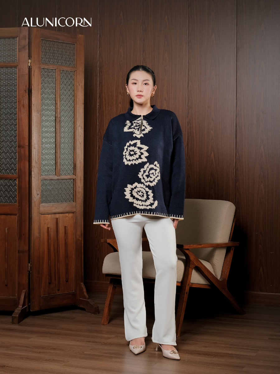 Alunicorn - Senra Series Hana - Sweater Blouse Wanita Korean Style Knitwear Premium Elegant Casual Outer Rajut Fashion Cewek Kekinian