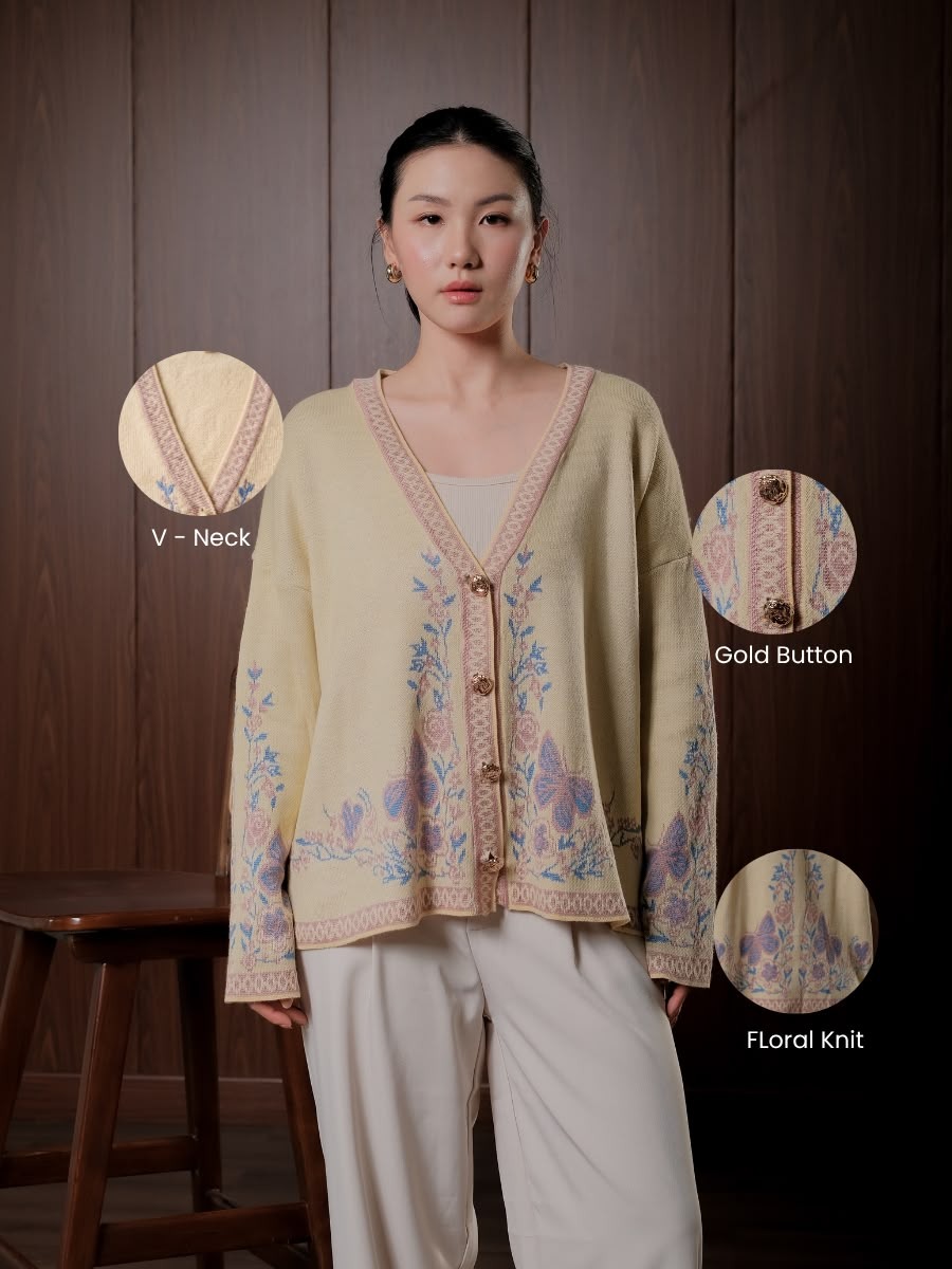 Alunicorn - Aruna Series Chika - Cardigan Knit Wanita - Outer Rajut Korean Style Lembut Elegan