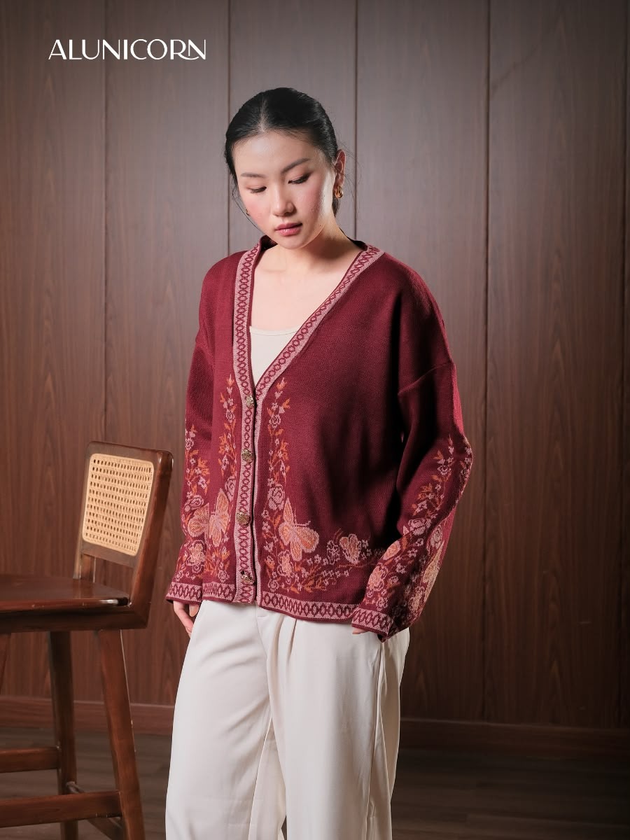 Alunicorn - Aruna Series Chika - Cardigan Knit Wanita - Outer Rajut Korean Style Lembut Elegan