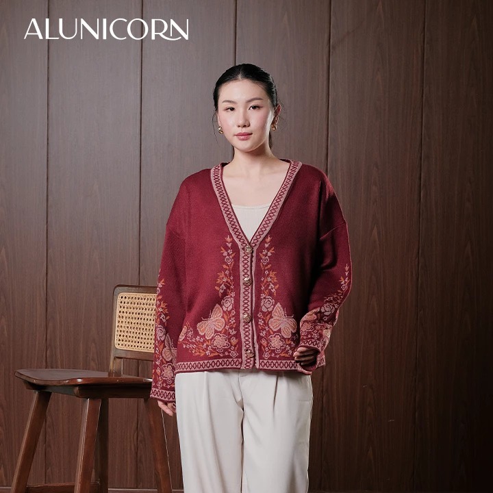 Alunicorn - Aruna Series Chika - Cardigan Knit Wanita - Outer Rajut Korean Style Lembut Elegan