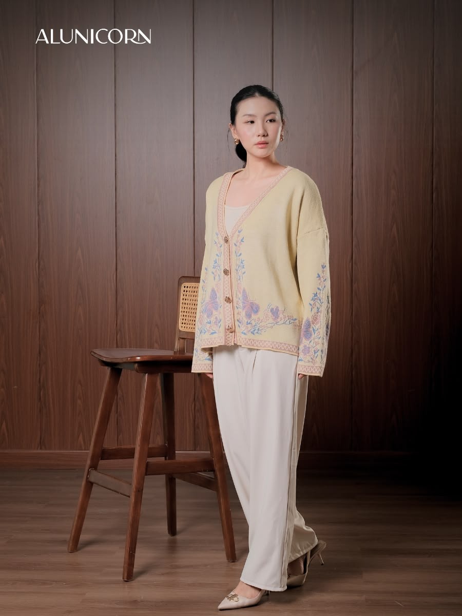 Alunicorn - Aruna Series Chika - Cardigan Knit Wanita - Outer Rajut Korean Style Lembut Elegan