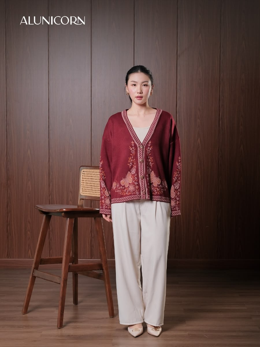 Alunicorn - Aruna Series Chika - Cardigan Knit Wanita - Outer Rajut Korean Style Lembut Elegan