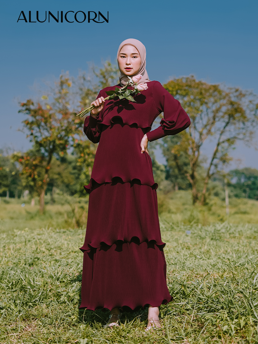 EVENT - Alunicorn - Nura Dress - Dress plisket Busui- Pleats Premium ( Dress Koleksi Lebaran )