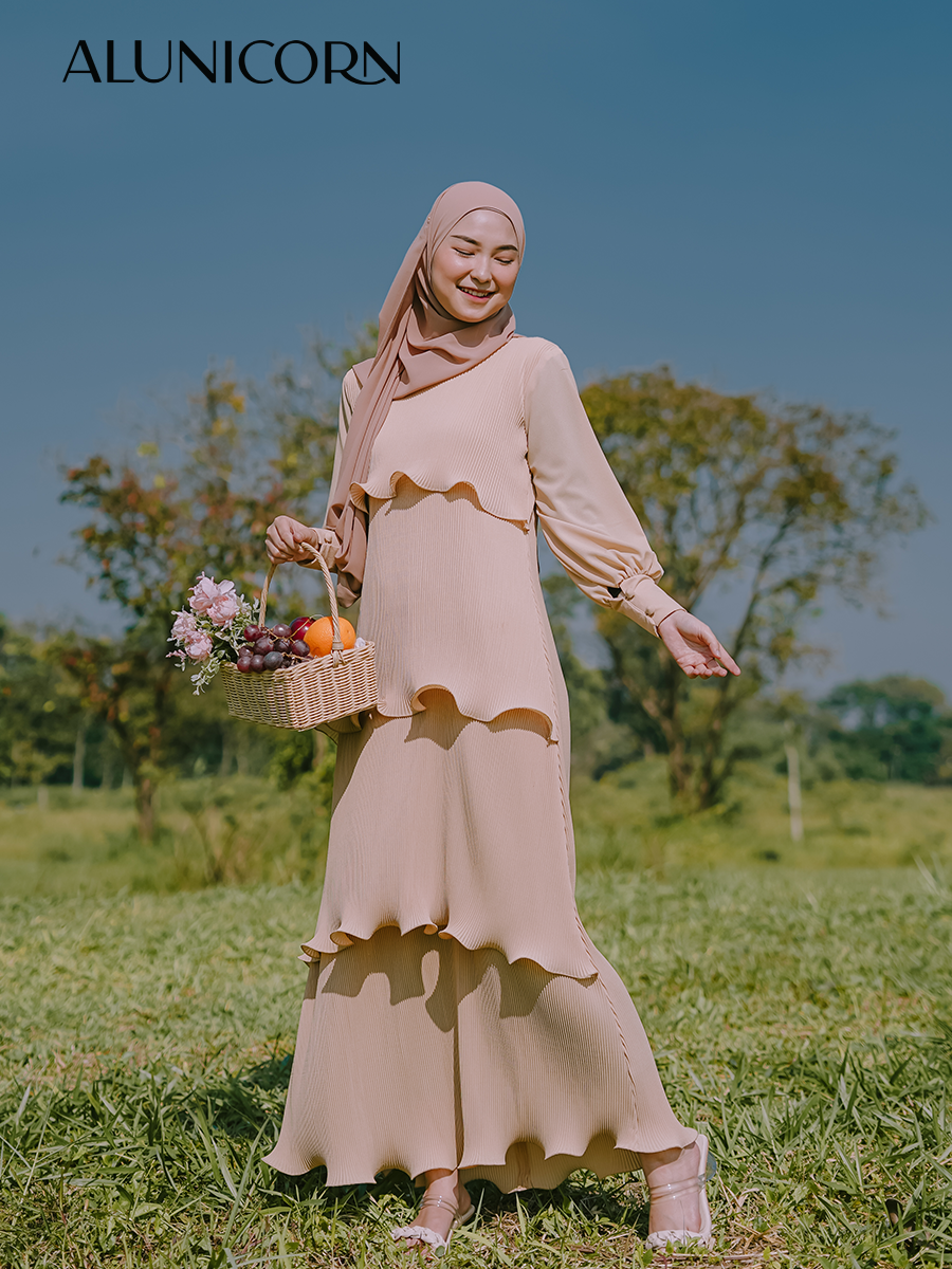 EVENT - Alunicorn - Nura Dress - Dress plisket Busui- Pleats Premium ( Dress Koleksi Lebaran )