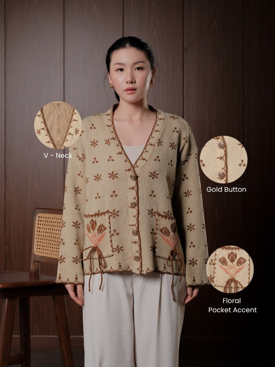 Alunicorn - Aruna Series Miyu - Cardigan Knit Wanita - Outer Rajut Korean Style Lembut Elegan