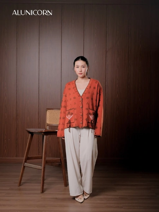 Image of Alunicorn - Aruna Series Miyu - Cardigan Knit Wanita - Outer Rajut Korean Style Lembut Elegan
