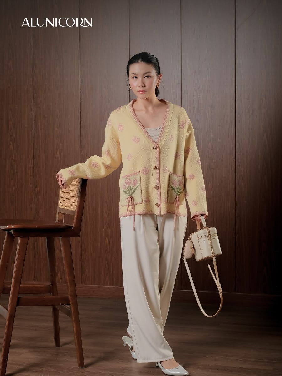 Alunicorn - Aruna Series Riko - Cardigan Knit Wanita - Outer Rajut Korean Style Lembut Elegan