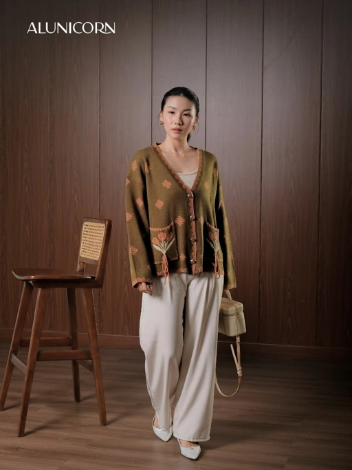 Image of Alunicorn - Aruna Series Riko - Cardigan Knit Wanita - Outer Rajut Korean Style Lembut Elegan