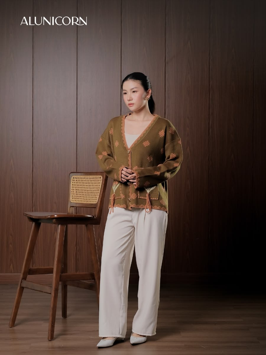 Alunicorn - Aruna Series Riko - Cardigan Knit Wanita - Outer Rajut Korean Style Lembut Elegan