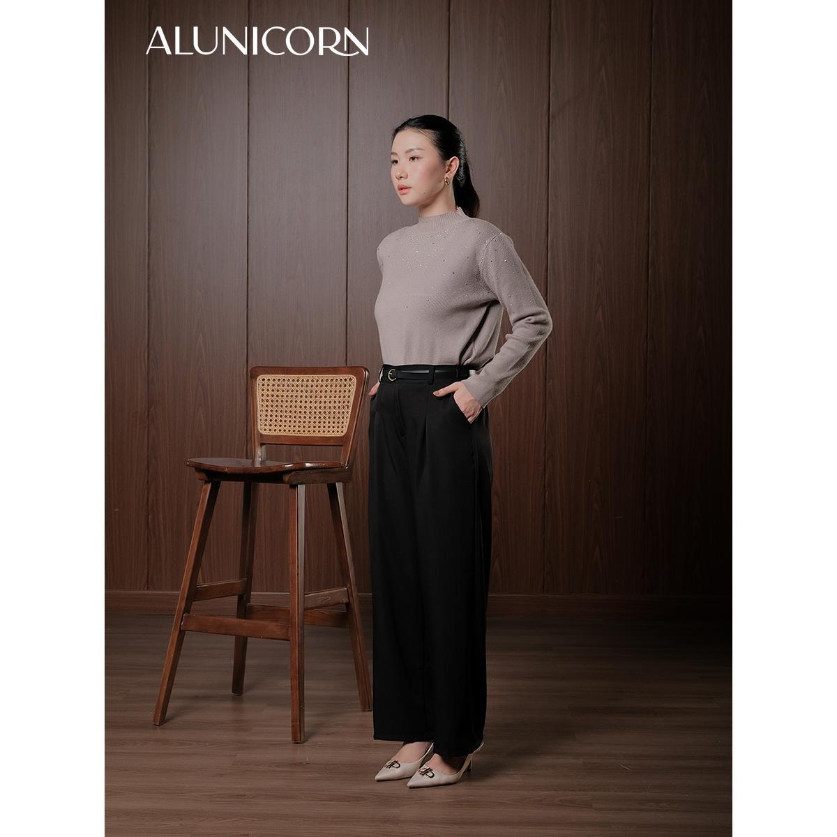 Alunicorn - Pants Fella - Premium Highwaist Trousers - Celana Panjang Wanita Kulot Loose - Free Belt