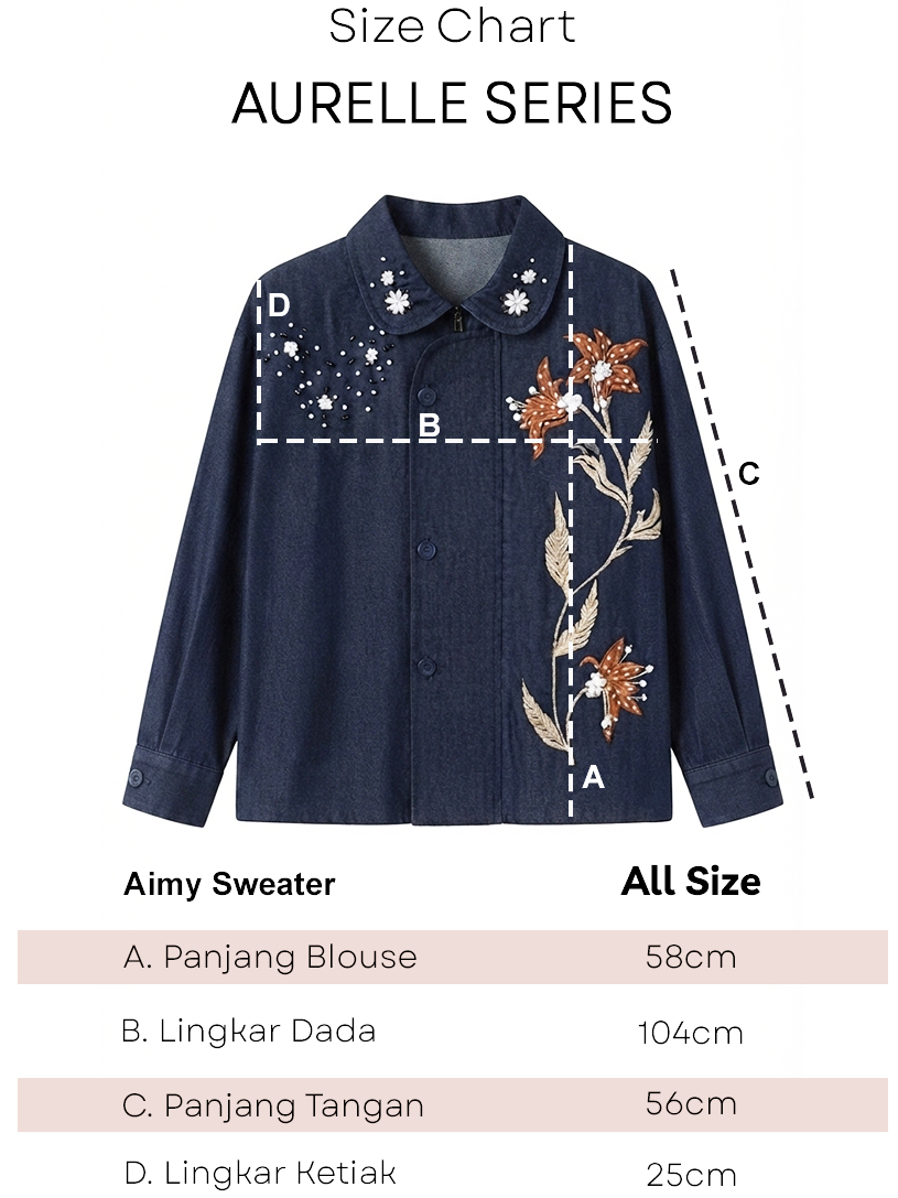 Alunicorn - Aurelle Series Denim — Atasan Denim Wanita Elegan dengan Detail Embroidery | Fashion Wanita Premium
