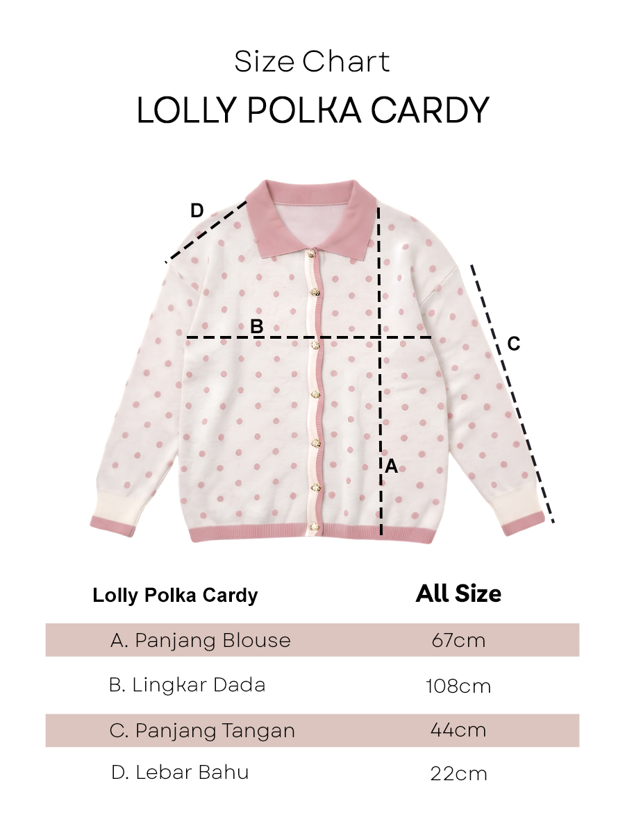 Alunicorn - Lolly Polka Cardigan | Cardigan Rajut Wanita Premium Motif Polkadot | Knit Button Up