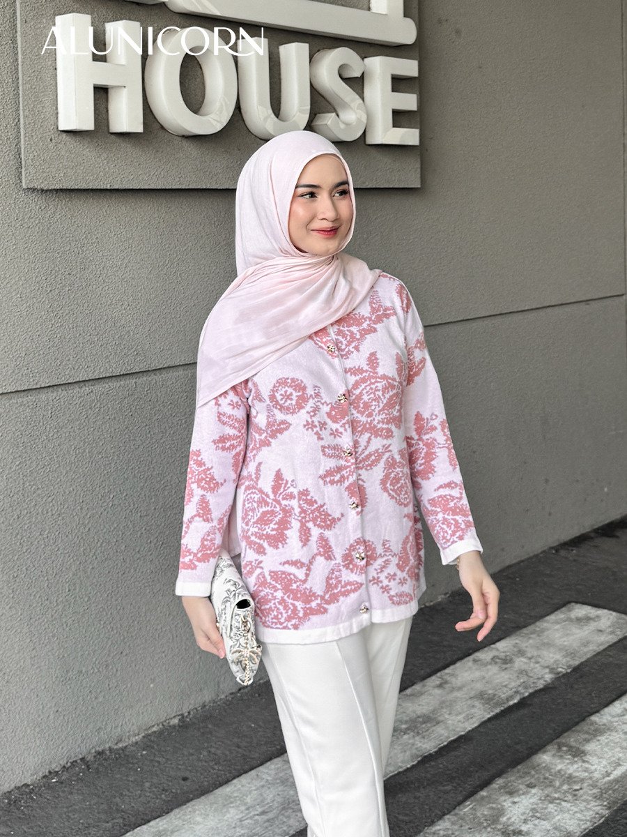 Alunicorn - Floral Cardigan Series | Cardigan Rajut Premium Wanita Motif Floral