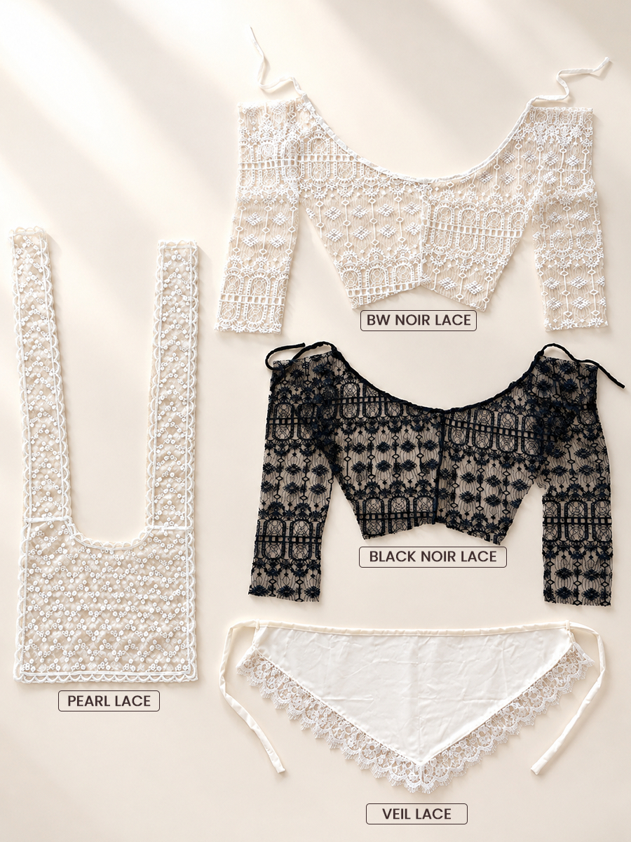 Alunicorn - Elan Lace Layering V-neck | Lace Trim & Ruffle Detail | Aksen Outfit Wanita | Layering Accessory