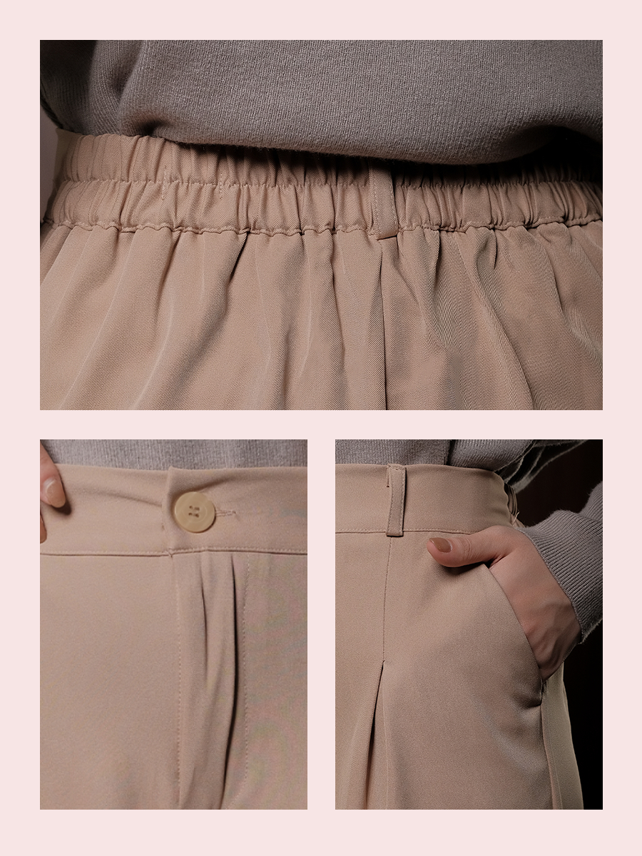 Alunicorn - Pants Fella - Premium Highwaist Trousers - Celana Panjang Wanita Kulot Loose - Free Belt