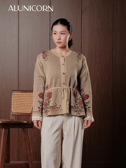 Image of Alunicorn - Aruna Series Miyu - Cardigan Knit Wanita - Outer Rajut Korean Style Lembut Elegan