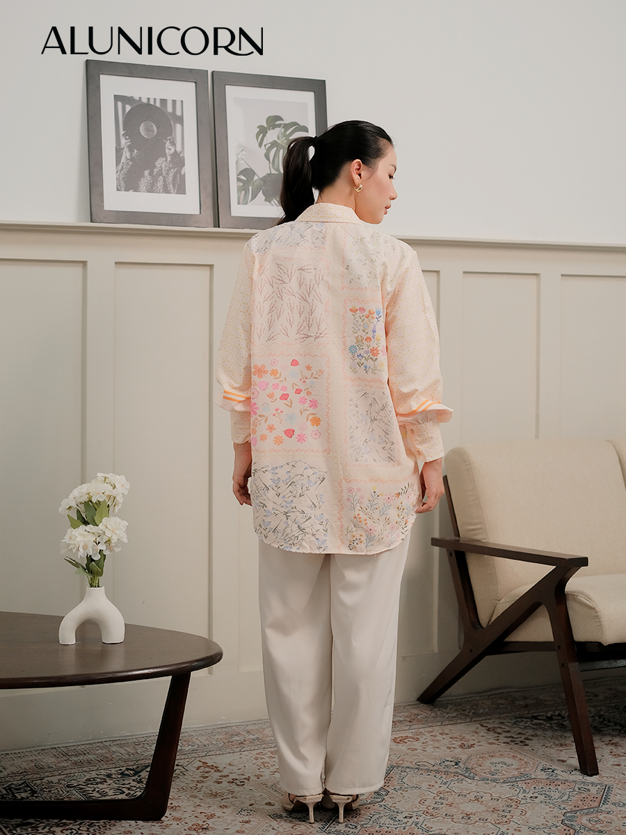 Alunicorn - Series Yume - Kemeja Floral Wanita Premium | Blouse Motif Bunga Bestseller | Atasan Casual Korean Style Elegan