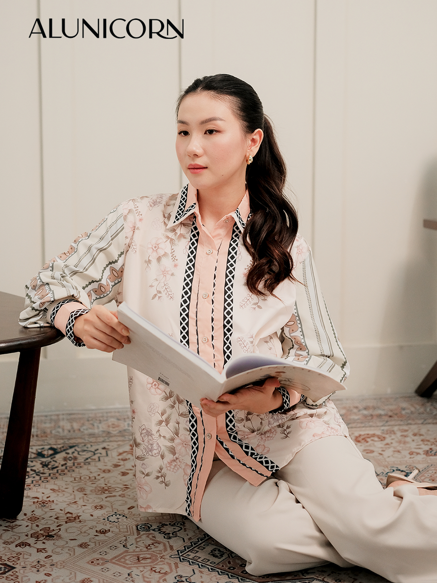 Alunicorn - Series Yume - Kemeja Floral Wanita Premium | Blouse Motif Bunga Bestseller | Atasan Casual Korean Style Elegan