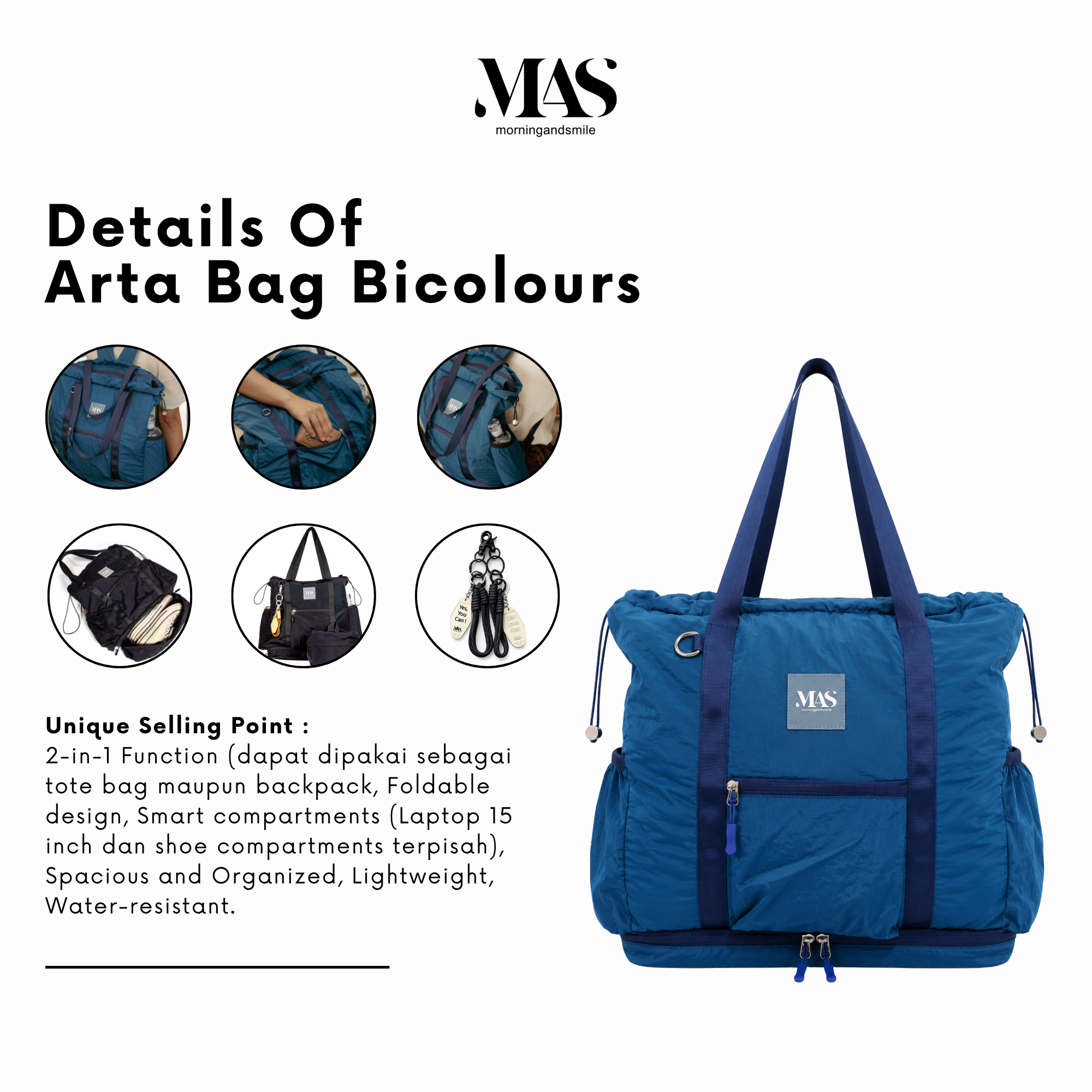 MAS - Arta Bicolour - Totepack - Pria dan Wanita