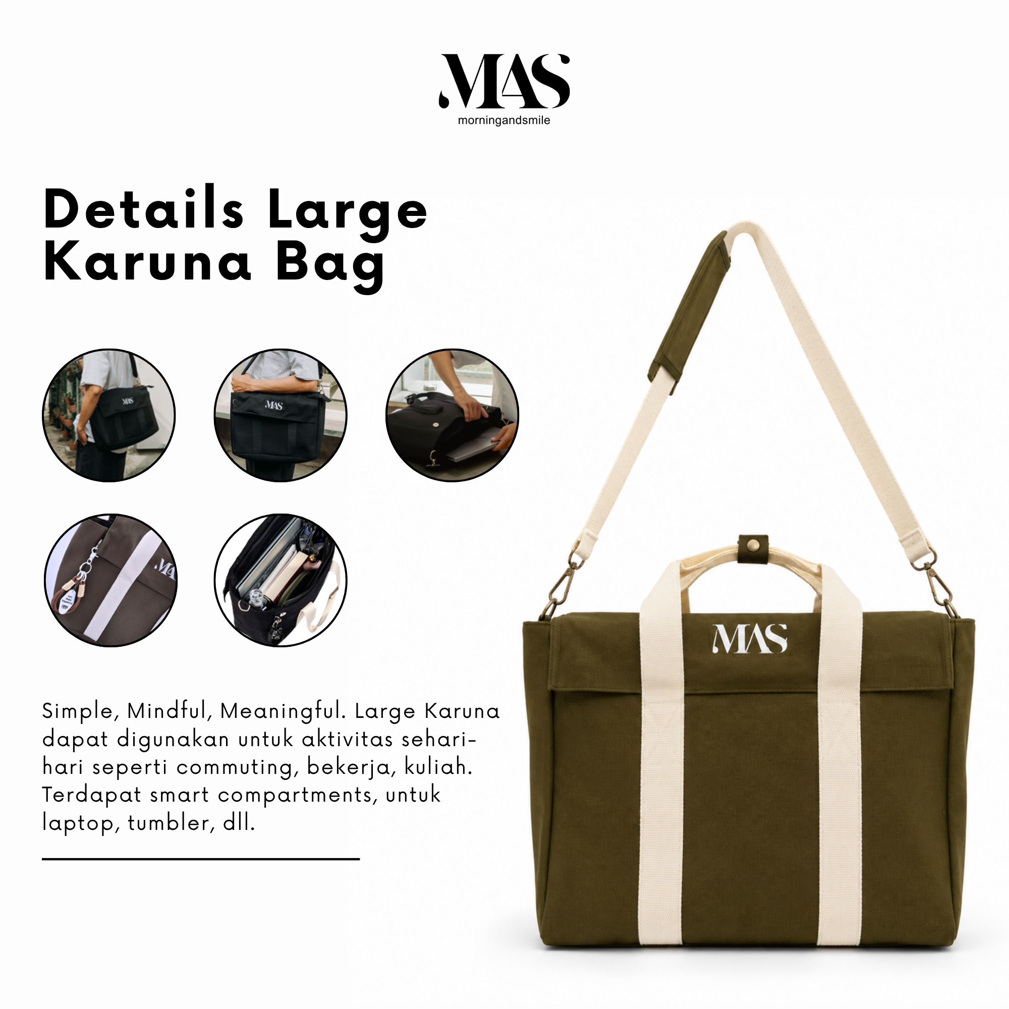 MAS - Large Karuna - Work Bag - Organic Canvas