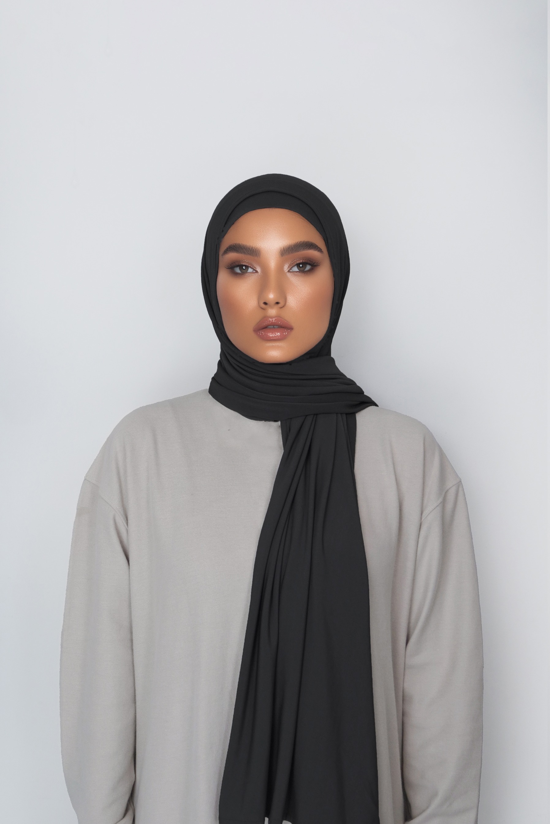 Premium Jersey Hijab Set - Black