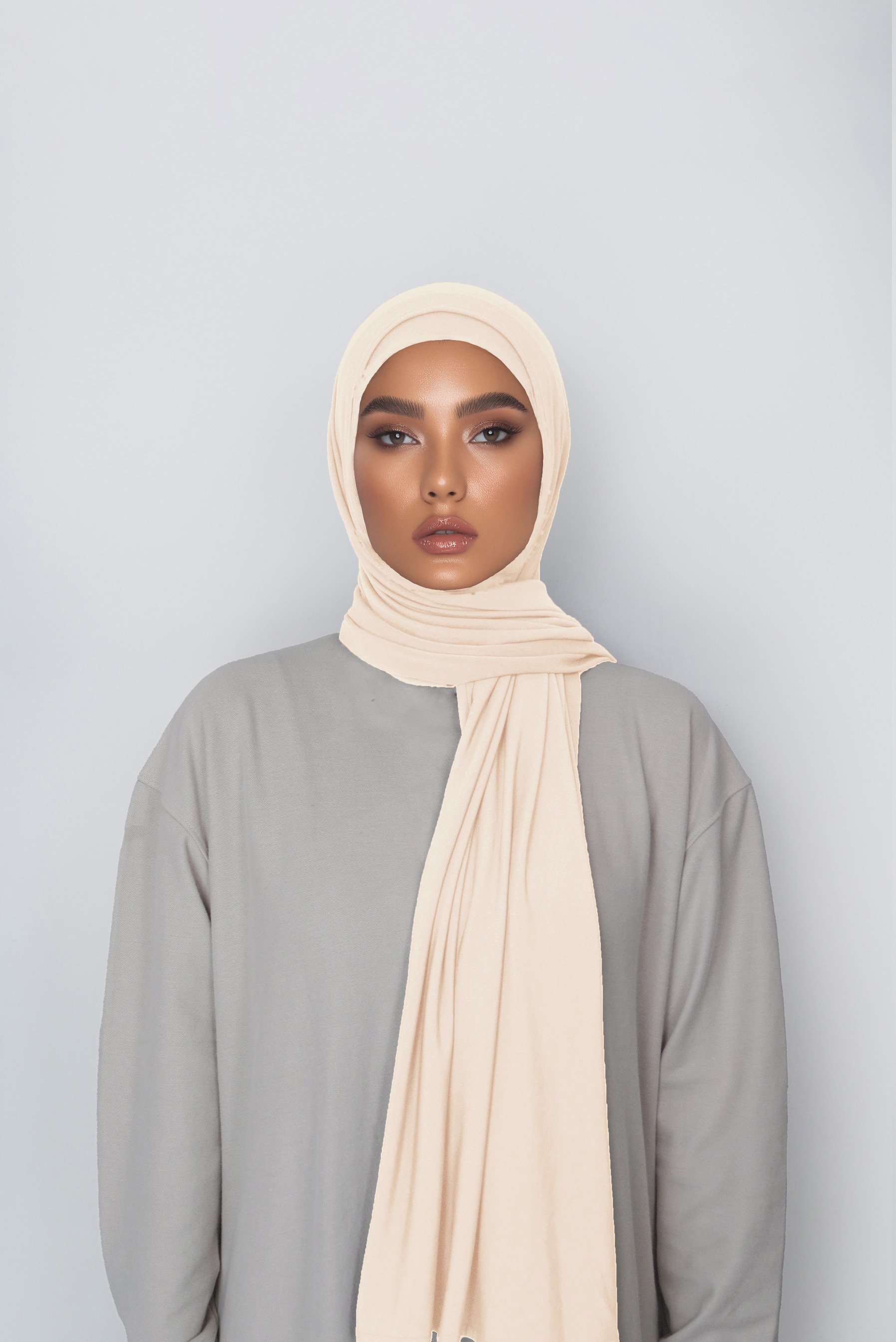 Premium Jersey Hijab Set - Khaki