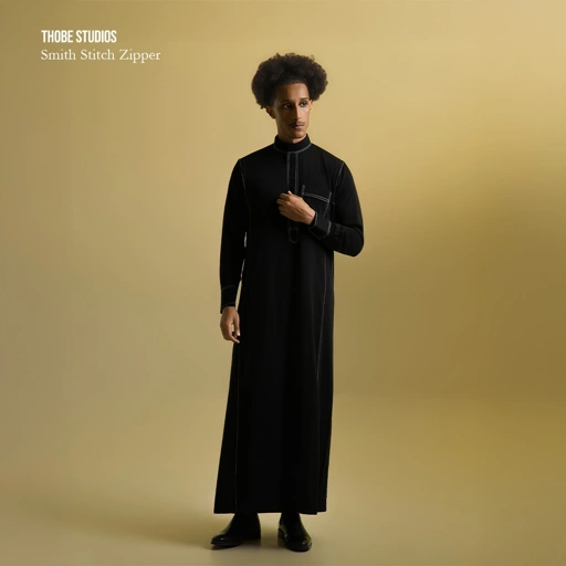 Image of [THOBE SMITH STITCH ZIPPER] Thobe Studios (Jubah / Gamis Pria Premium Slimfit) - UV Protection Material.