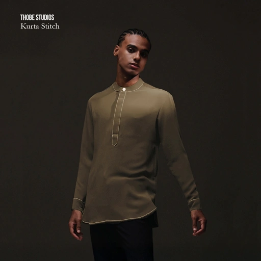 Image of [KURTA STITCH] Thobe Studios Kurta (Baju Koko / Kurta Pria Premium Slimfit) - UV Protection