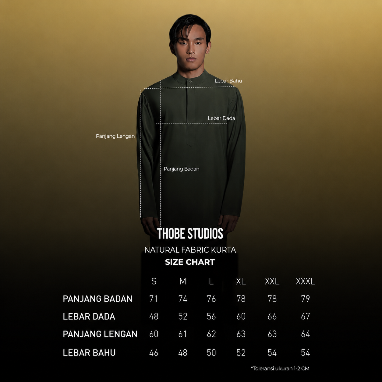 [KURTA – NATURAL FABRIC SERIES] Thobe Studios – Kurta Pria Premium Fabric Modern Fit