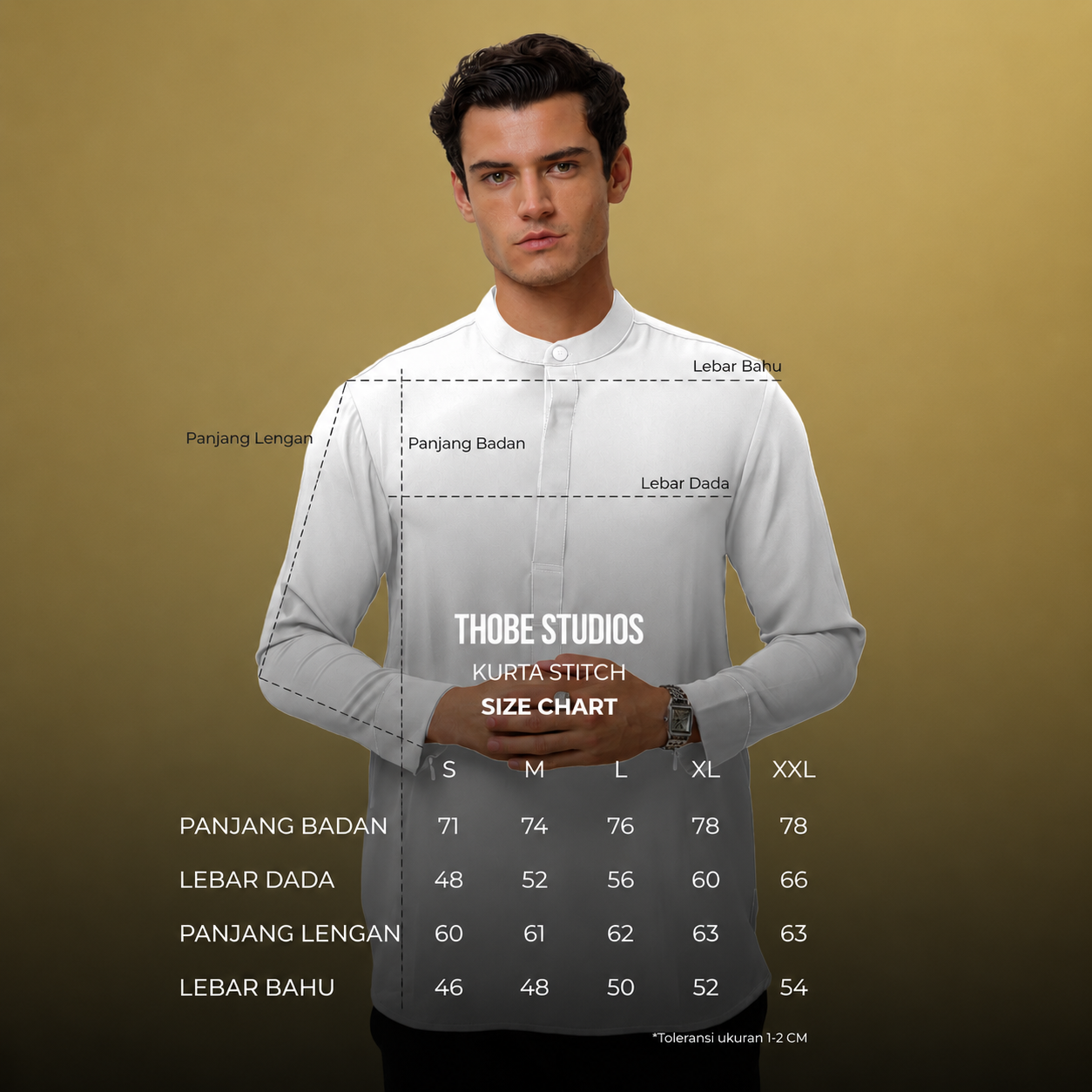 [KURTA STITCH] Thobe Studios Kurta (Baju Koko / Kurta Pria Premium Slimfit) - UV Protection