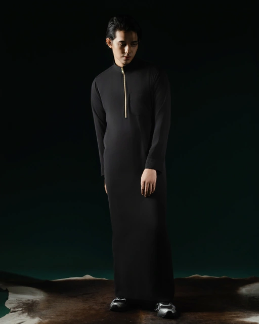 Image of THOBE STUDIOS – Thobe Exposed Zipper / Thobe Pria – Bahan Mina Sultan Premium (Anti UV)