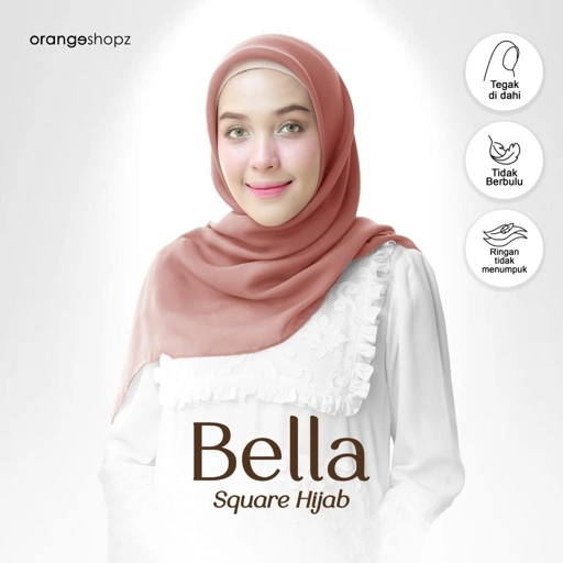Image of Bella Poly Cotton Square Hijab (Jahit Tepi)