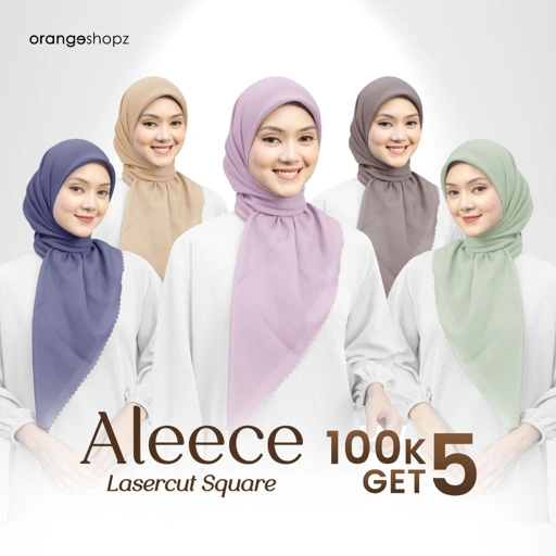 Image of Segiempat Aleece Lasercut Kerudung Polycotton
