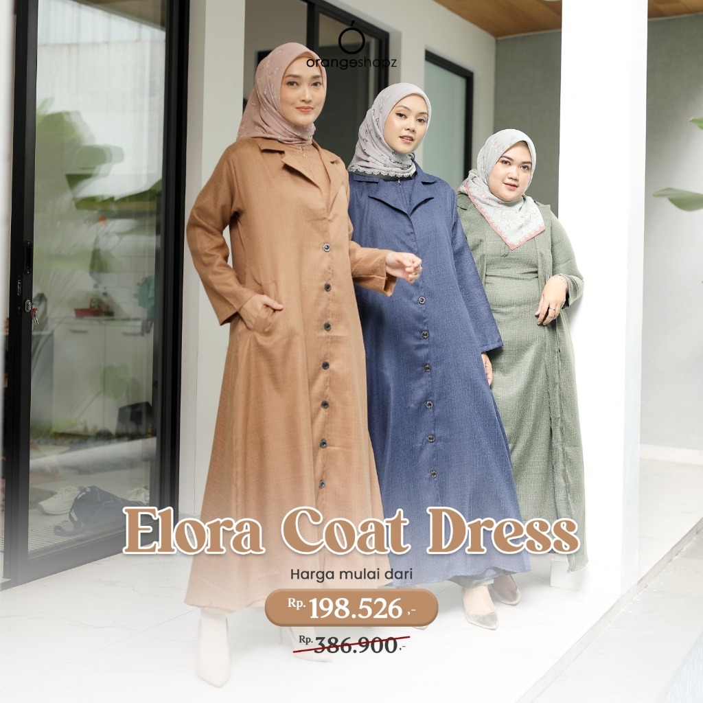 Gamis Muslim Wanita Cardigan Elora Coat Dress