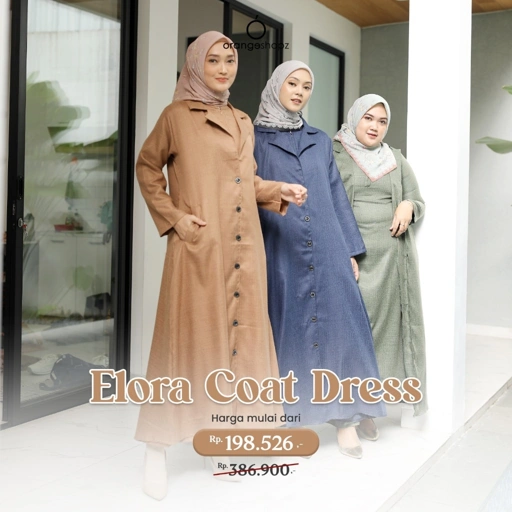 Image of Gamis Muslim Wanita Cardigan Elora Coat Dress
