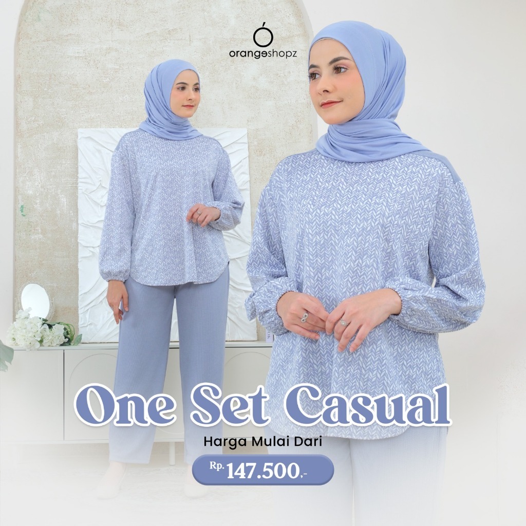 Setelan Oneset Panjang Wanita Kekinian Formal Casual Basic Premium