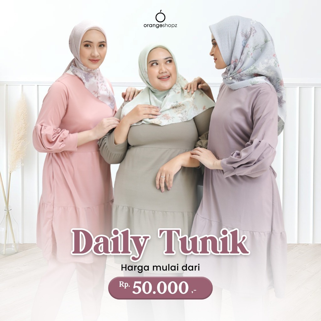 Atasan Tunik Lengan Panjang Wanita Daily Basic Formal Casual